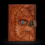 Light Brown Tan Book - Evil Eye Decor - 160 Deckle Edges Pages - 17x12.5cm