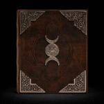 Heafty Brown Tan Book - Zinc Triple Moon Decor - 200 Deckle Edges Pages - 26x18cm