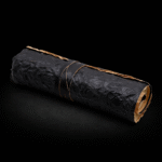 Rolled Leather Travel Notebook - 96 pages - Black  21x15cm