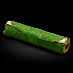 Rolled Leather Travel Notebook - 96 pages - Green  21x15cm