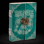 Leather Green Peace with Lock Notebook (18x13 cm)