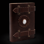 Leather Moonstone with Belts Notebook 15x10 cm