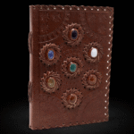Leather Chakra Stone Notebook (22.5x15cm)