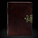 Leather World Map & Stitching Notebook (18x13 cm)