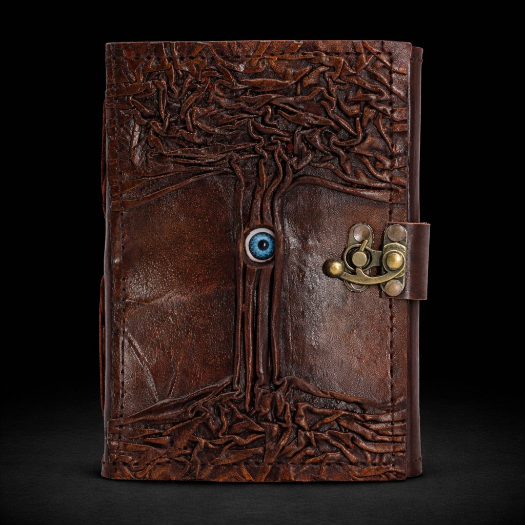 ChatGPT Image 5 янв. 2026 г., 15_56_58 Black Tan Book - Evil Eye Decor - 160 Deckle Edges Pages - 17x12.5cm - Image 1