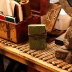 Fat Deckled Leather Notebook – Green Maze Pattern – 12.7×8.9 cm - Image 9