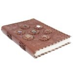 Leather Chakra Stone Notebook (22.5x15cm) - Image 3