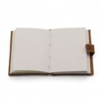 Leather Embossed Notebook – Tan Floral Pattern –  17.8×12.7 cm - Image 2