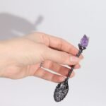 Set of 7 Dark Silver Gemstone Crystal Witch Spoons - Image 5