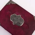 Heafty Red Tan Book - Zinc Hamsa Decor - 200 Deckle Edges Pages - 26x18cm - Image 5