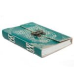 Leather Green Peace with Lock Notebook (18x13 cm) - Image 10