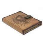 Leather Pentagon & Skull with Burns Detail Notebook (18x13 cm) - Image 2