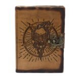 Leather Pentagon & Skull with Burns Detail Notebook (18x13 cm) - Image 4