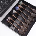 Set of 7 Bronze Gemstone Crystal Witch Spoons - Image 3