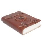 Leather Tigereye with Belts Notebook 15x10 cm - Image 2