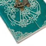 Leather Green Peace with Lock Notebook (18x13 cm) - Image 7