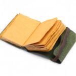 Fat Deckled Leather Notebook – Green Maze Pattern – 12.7×8.9 cm - Image 2