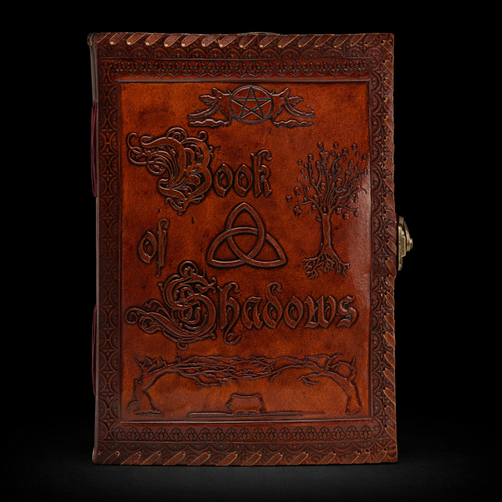 f9041527-fc35-456e-8afa-3c5bc1c4e7d3 Large Book of Shadows - Dark Tan - 200 pages decle-edged - 25x18x3cm - Image 1